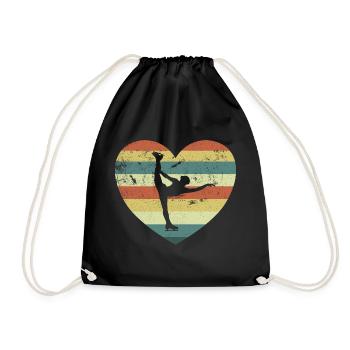 Figure skater Figure skating - Drawstring Bag - black - Front