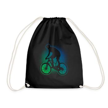 Women Mountain Bike Cyclist Mountain Bike - Drawstring Bag - black - Front
