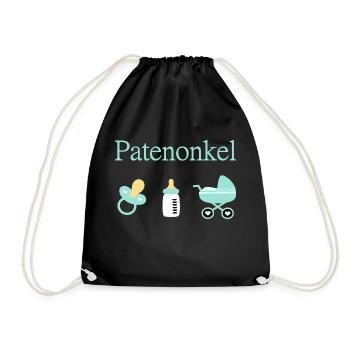 Patenonkel Geburt Junge Taufe - Turnbeutel - Schwarz - Vorne