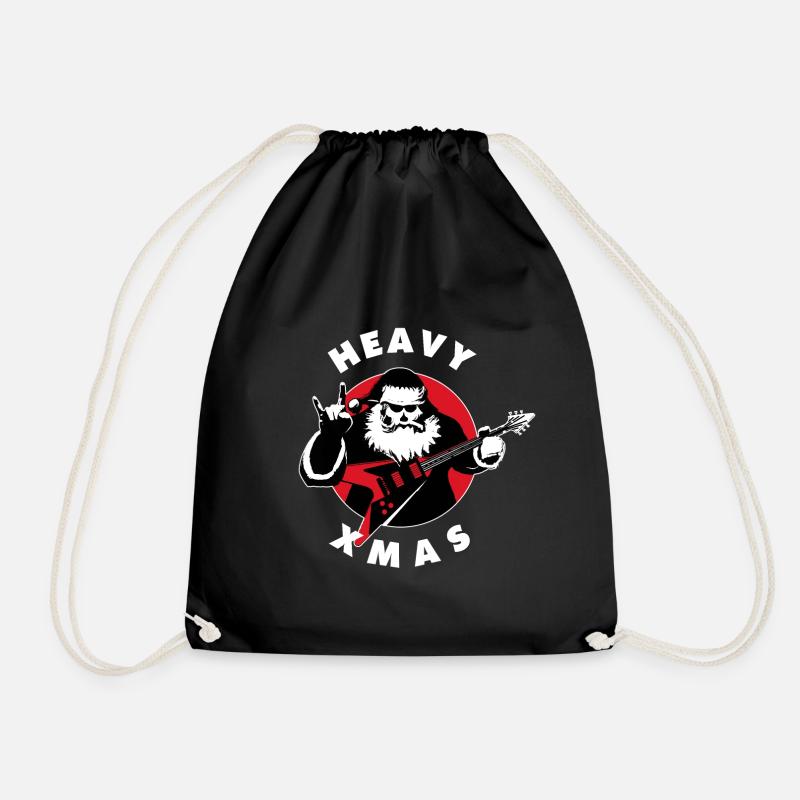 Santa Claus Heavy Metal - Drawstring Bag - black