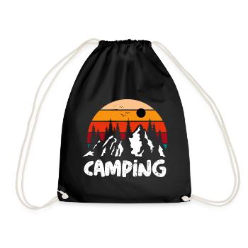 Vintage Sunset Camping - Turnbeutel - Schwarz - Vorne