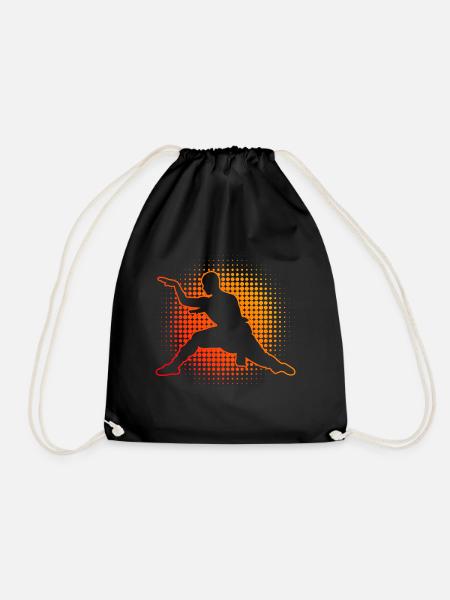Herren Damen Kampfsport Wushu Kung Fu Kungfu - Turnbeutel - Schwarz