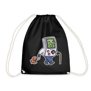 Retrogaming Funny Video Games Portable Humor Gamer - Drawstring Bag - black - Front