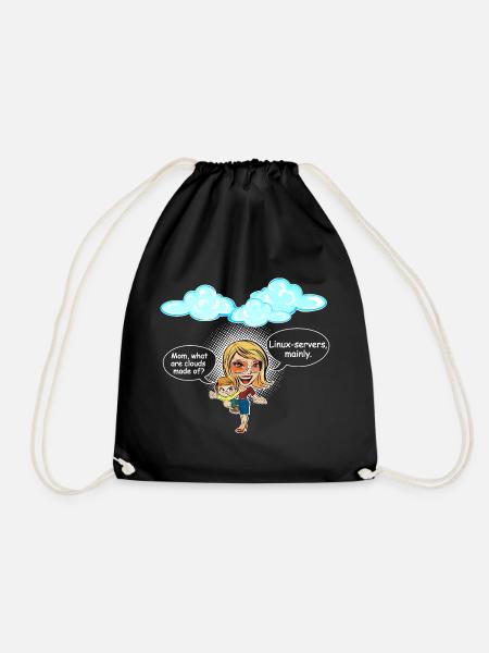 Mama, woraus sind die Wolken gemacht? - Turnbeutel - Schwarz