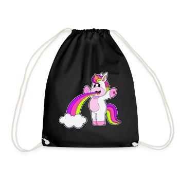 Einhorn Wolken Regenbogen - Turnbeutel - Schwarz - Vorne