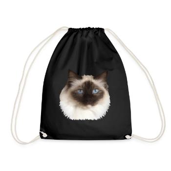 Fluffy Kitty - Drawstring Bag - black - Front