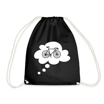 Rennrad Wolke Vektor Denkblase Fahrrad Fan Hobby - Turnbeutel - Schwarz - Vorne