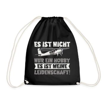Flugzeugmodellbauer Modellflug Hobby Geschenk - Turnbeutel - Schwarz - Vorne