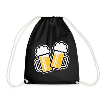 2 chopes de bière toast, à votre santé ! (Chopes à bière 3C) - Sac de sport léger - noir - Devant