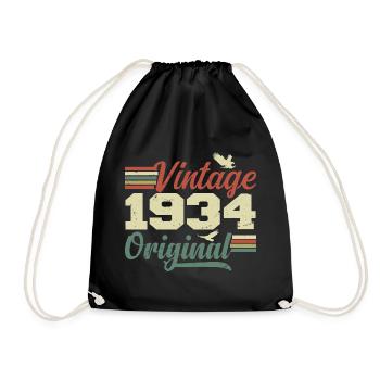 Vintage 1934 Cadeau Anniversaire 1934 Retro - Sac de sport léger - noir - Devant