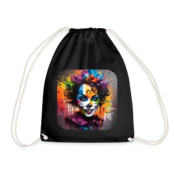 Cooles Harlequin Poker Gothic Mädchen - Turnbeutel - Schwarz - Vorne
