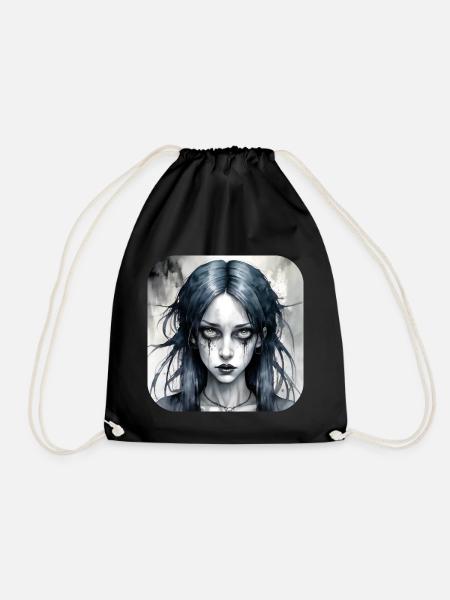 Cooles Gothic Punk Girl - Turnbeutel - Schwarz