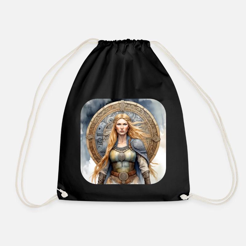 Fière Viking Germanin Shield Maiden - Sac de sport léger - noir