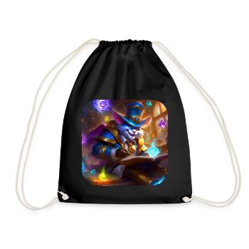 Chat magique fou au chapeau - Sac de sport léger - noir - Devant
