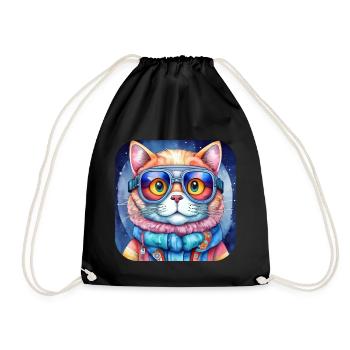Coole Katze - Turnbeutel - Schwarz - Vorne