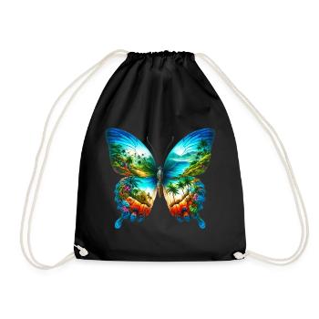 Schmetterling - Turnbeutel - Schwarz - Vorne