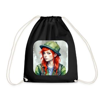 Jolie fille d’anime aux cheveux roux Irlande - Sac de sport léger - noir - Devant