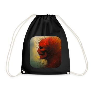 Gloomy Horror Women Face - Drawstring Bag - black - Front