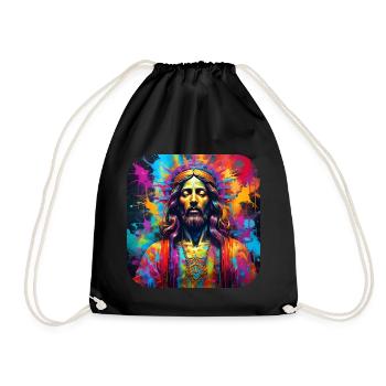 Jesus in Graffiti Style - Drawstring Bag - black - Front
