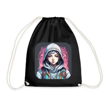Streetpunk Anime Garçon - Sac de sport léger - noir - Devant
