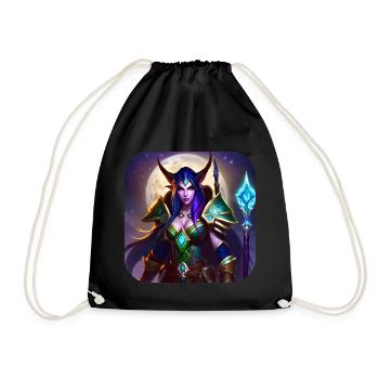 Proud Fantasy Elf Warrior - Drawstring Bag - black - Front