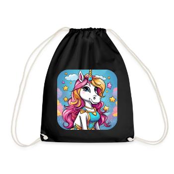 licorne drôle - Sac de sport léger - noir - Devant