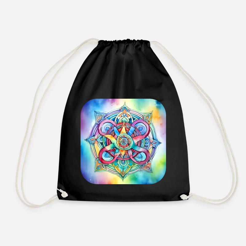 Symbol in bright colours - Drawstring Bag - black