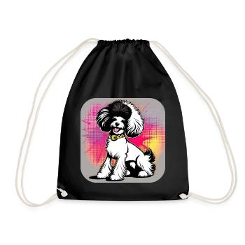 Caniche punk mignon - Sac de sport léger - noir - Devant