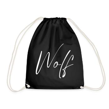 Wolf Name T-Shirt Geschenk Für Männer - Turnbeutel - Schwarz - Vorne