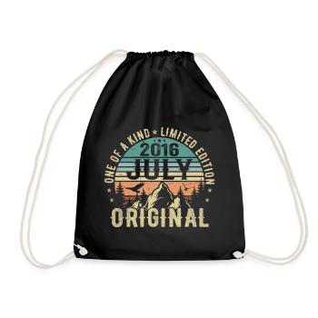 July 2016 Birthday July 2016 Birthday Gift - Drawstring Bag - black - Front
