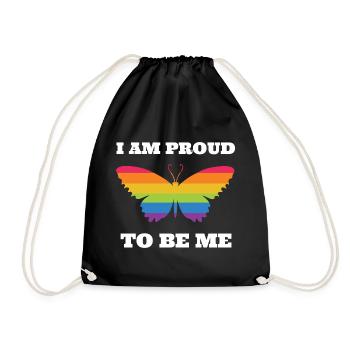 LGBTQ Pride Month - Ich bin stolz darauf, ich zu sein - Turnbeutel - Schwarz - Vorne
