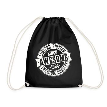 Great since 1984 Vintage Vintage Birthday - Drawstring Bag - black - Front