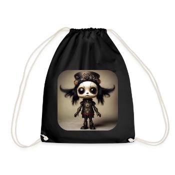 Fille Steampunk Gothique Cool - Sac de sport léger - noir - Devant