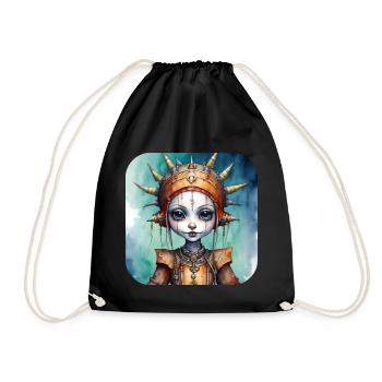 Fille punk gothique cool - Sac de sport léger - noir - Devant