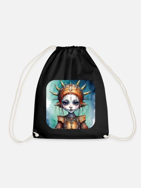 Cooles Gothic Punk Girl - Turnbeutel - Schwarz