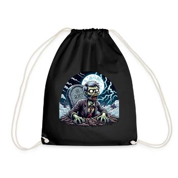 Joyeux zombie d’Halloween sortant de la tombe - Sac de sport léger - noir - Devant
