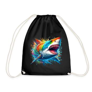 Requin - Sac de sport léger - noir - Devant