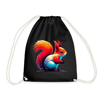 Squirrel - Drawstring Bag - black - Front