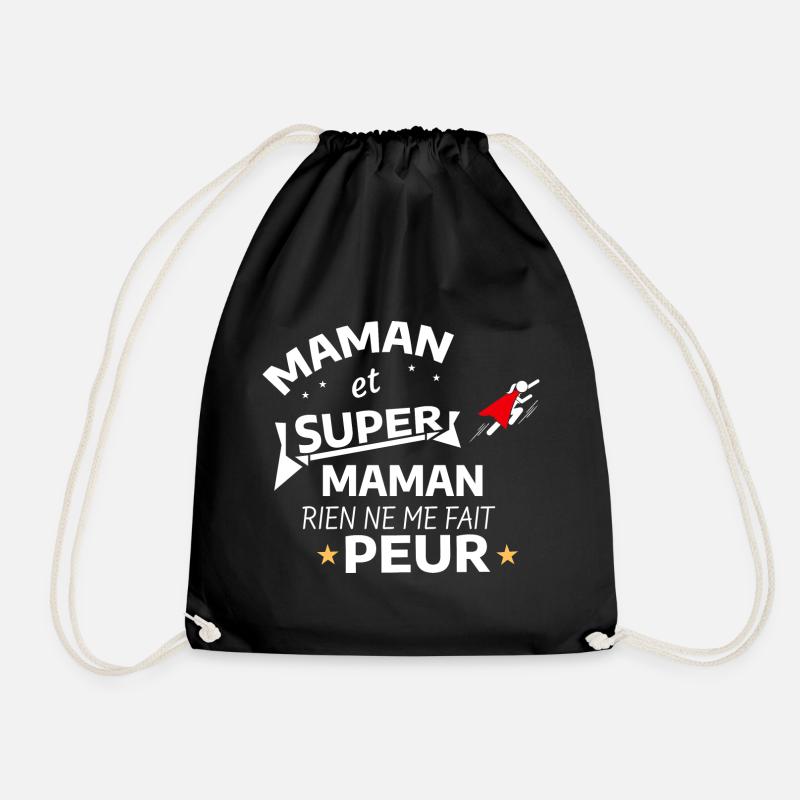 Mom Superheroine Edition - Drawstring Bag - black