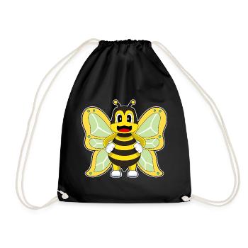 Butterfly Bee - Drawstring Bag - black - Front