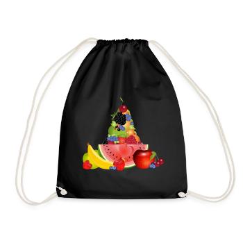 Colorful Fruit Pyramid with Watermelon - Drawstring Bag - black - Front