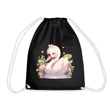 Swans Swan - Drawstring Bag - black - Front