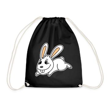 Mignon lapin illustration lapin blanc - Sac de sport léger - noir - Devant
