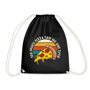 Pizza Meme Retro Sonnenuntergang - Turnbeutel - Schwarz - Vorne