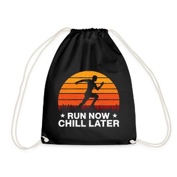 Running Run Now Chill Later Marathon Runner Gift - Sac de sport léger - noir - Devant
