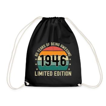 80 ans d’être génial 1946 Édition limitée - Sac de sport léger - noir - Devant