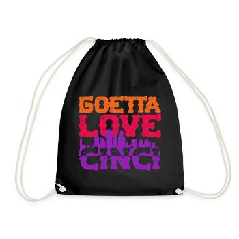 Goetta Love Cinci Sausage - Drawstring Bag - black - Front