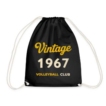 Vintage 1967 – Volleyball Club Retro Birth Year - Drawstring Bag - black - Front