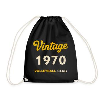 Millésime 1970 – Club de volley-ball Rétro Année de naissance - Sac de sport léger - noir - Devant