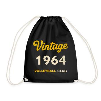 Vintage 1964 – Volleyball Club Retro Birth Year - Drawstring Bag - black - Front